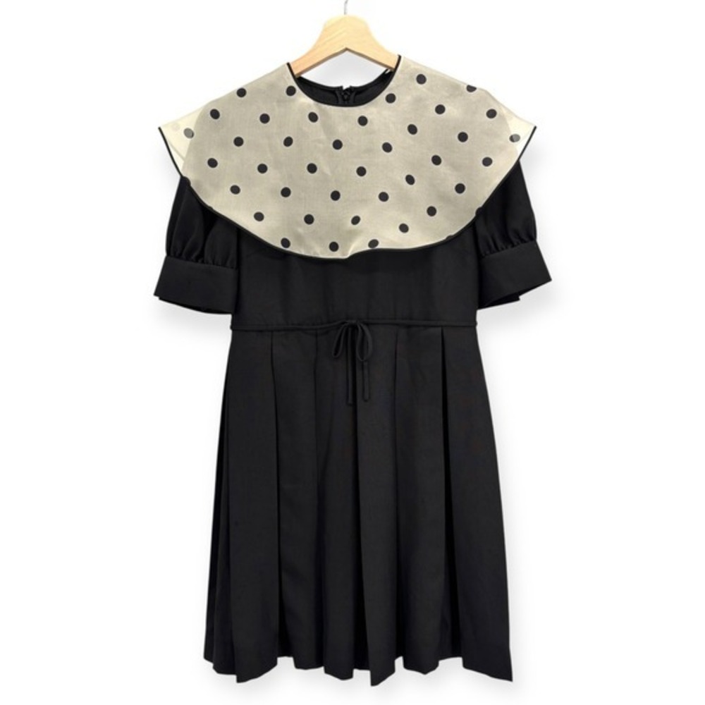 Valentino‎ Garavani Polka Dot Collar Silk Mini Dress $5,400 - Size IT 38 / US 2 - Picture 4 of 16